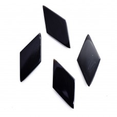 Black onyx15x35mm rhombus rose cut flat back 13.85 ct gemstone 